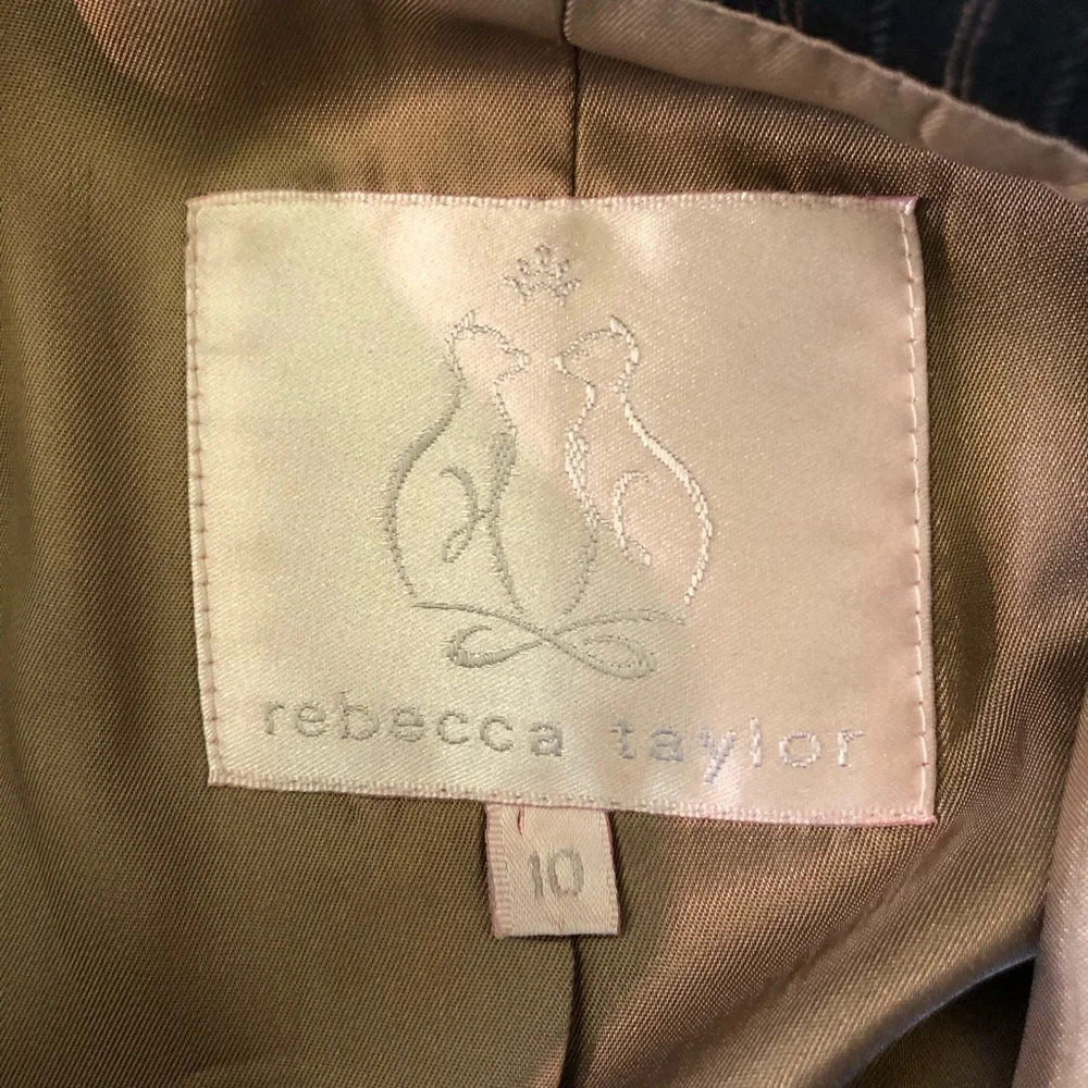 Rebecca Taylor gray pinstripe blazer wool blend size 10 - Picture 3 of 8